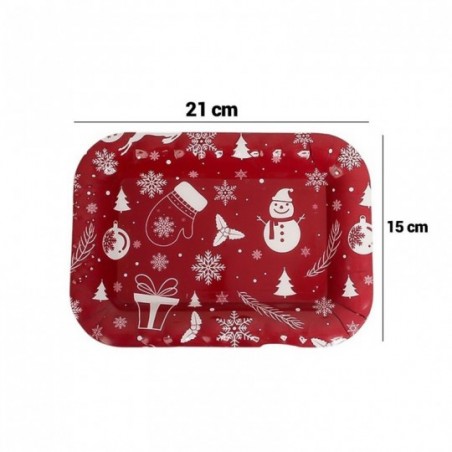 Kit 3 Bandejas Natalinas Retangulares 21cm x 15cm