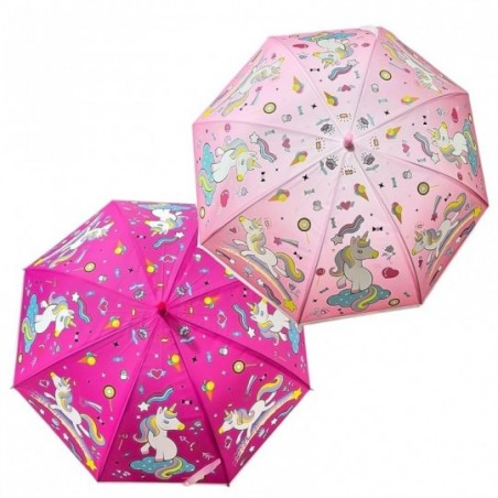 Guarda Chuva Com Apito Infantil Colorido Unicórnio 50cm