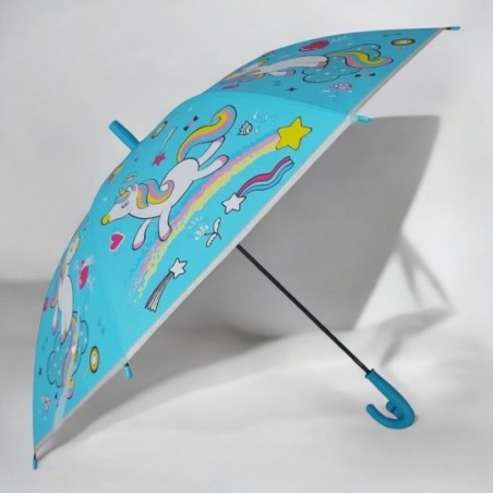 Guarda Chuva Com Apito Infantil Colorido Unicórnio 50cm