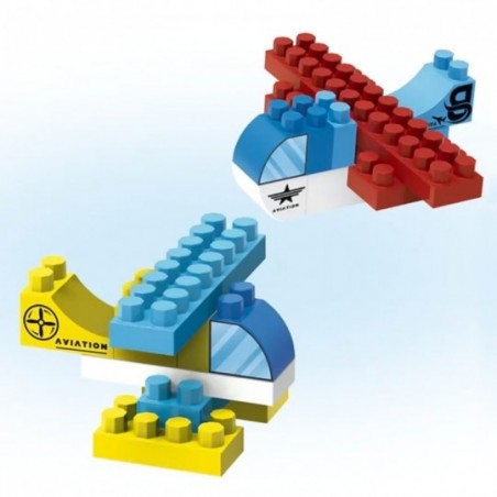 Brinquedo Helicóptero Aero City Blocos De Montar 20 Peças