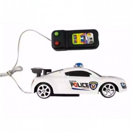 Carrinho de Controle Remoto Com Fio Polícia À Pilha