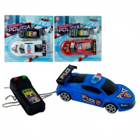 Carrinho de Controle Remoto Com Fio Polícia À Pilha