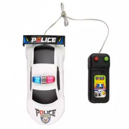 Carrinho de Controle Remoto Com Fio Polícia À Pilha