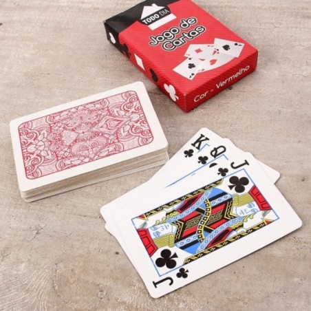 Baralho Jogo De 54 Cartas Papel Vermelho Unitário