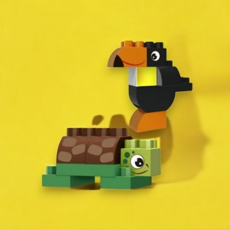 Brinquedo Blocos De Montar Animais Forest 17 Peças Infantil