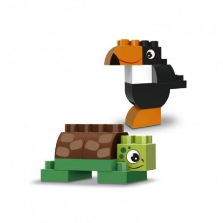 Brinquedo Blocos De Montar Animais Forest 17 Peças Infantil