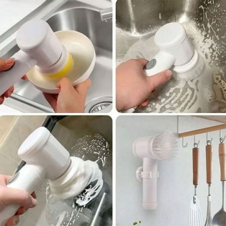 Escova De Limpeza Elétrica 6 em 1 Recarregável Magic Brush