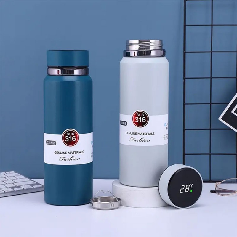 Garrafa Térmica De Inox Com Sensor Display Digital 800ml
