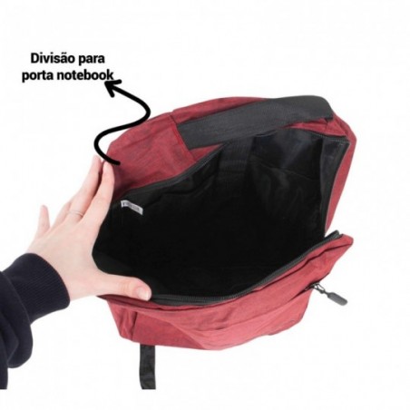 Kit Mochila Executiva Com Pochete E Estojo USB Porta Notebook