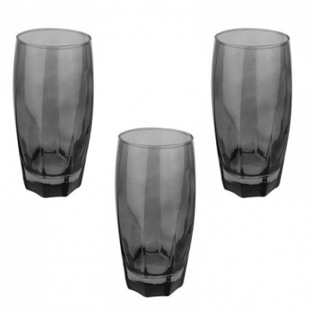 Conjunto De Copos De Vidro 6 Peças Verres Preto 365ml
