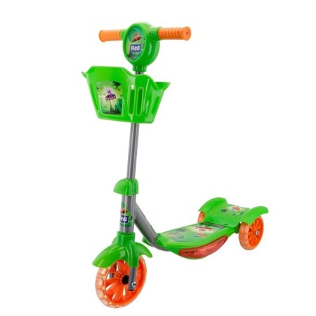 Patinete Infantil Com Cestinha Luz E Som Alien Extreme