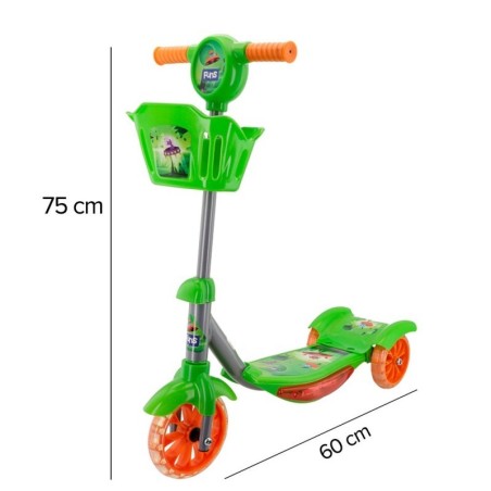 Patinete Infantil Com Cestinha Luz E Som Alien Extreme