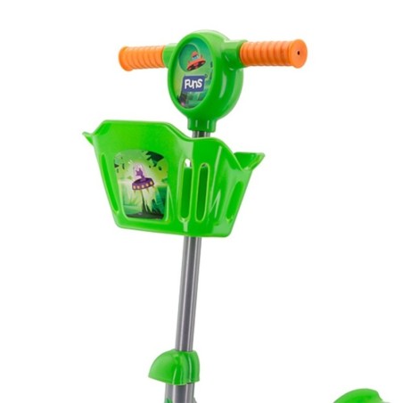 Patinete Infantil Com Cestinha Luz E Som Alien Extreme