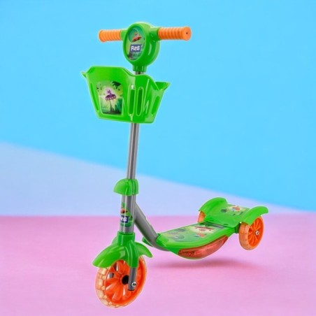 Patinete Infantil Com Cestinha Luz E Som Alien Extreme