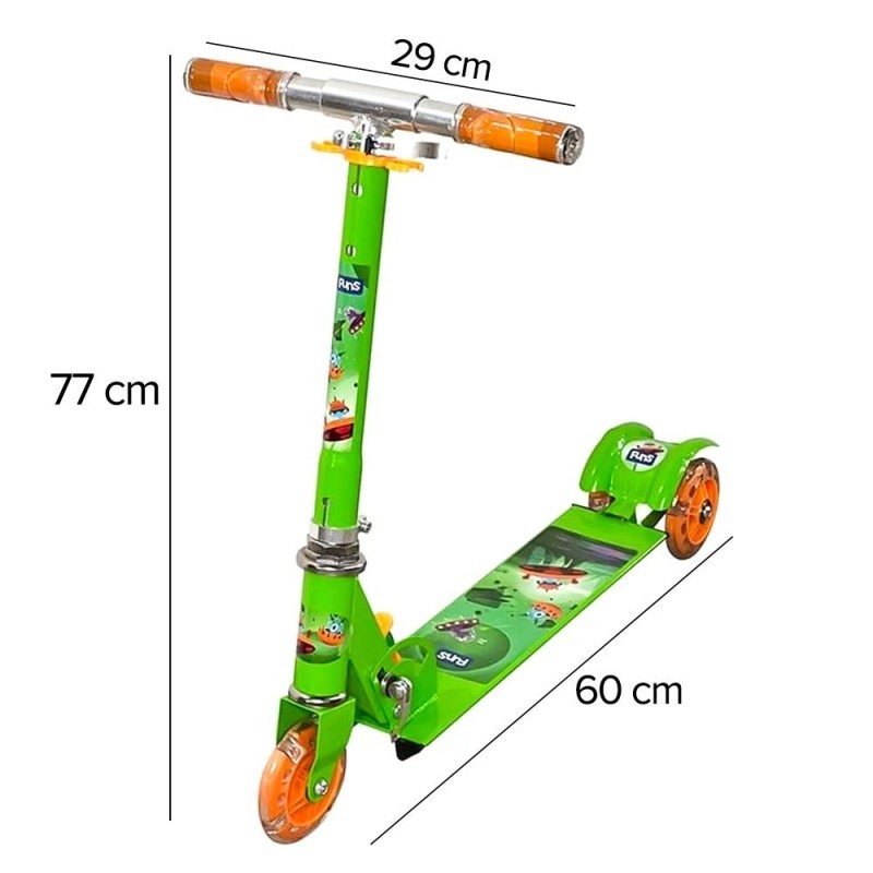 Patinete Infantil Com Luz Aventura Alien Xtreme 3 Rodas