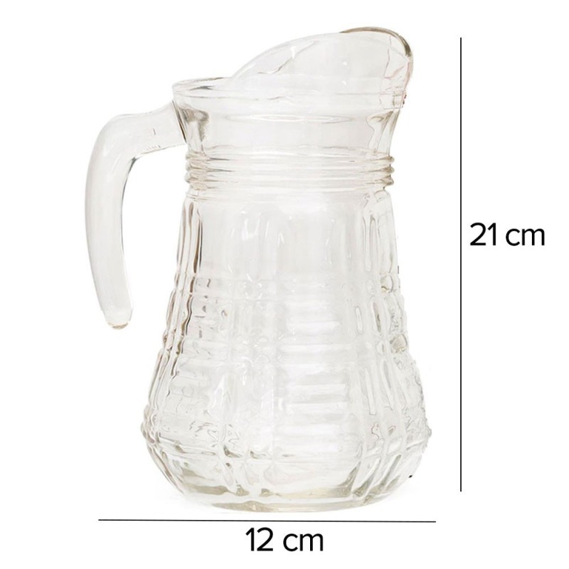 Jarra De Vidro Transparente 1300ml Com Alça Athena