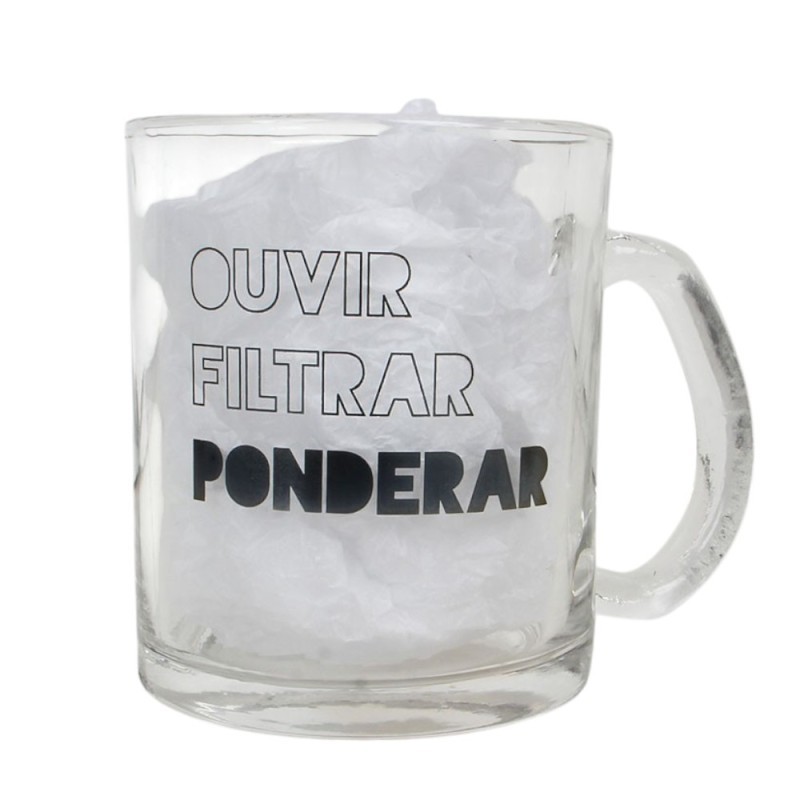 Caneca De Vidro Estampado Frases Strength 320ml