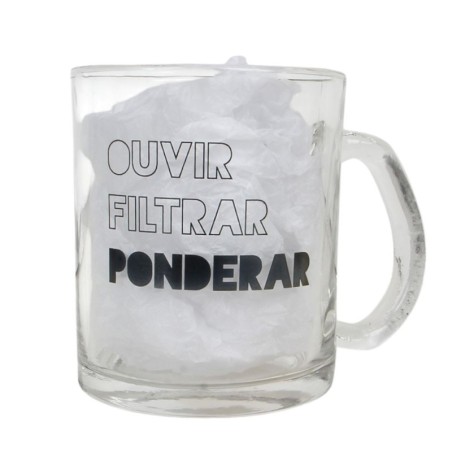 Caneca De Vidro Estampado Frases Strength 320ml