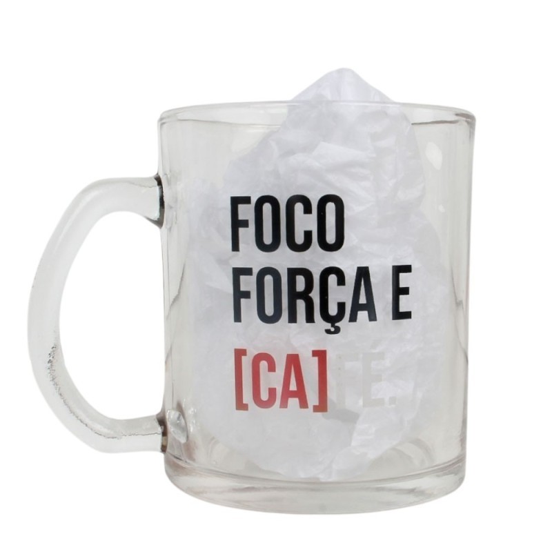 Caneca De Vidro Estampado Frases Strength 320ml