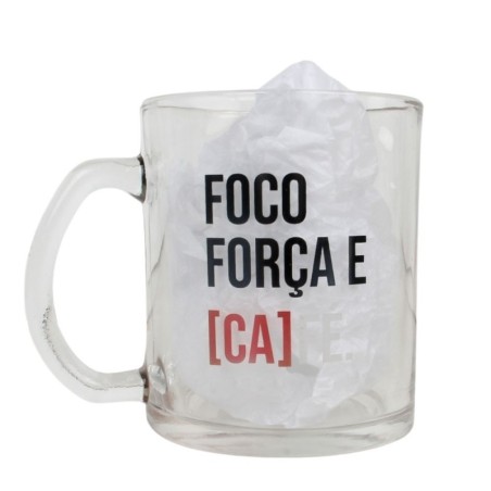 Caneca De Vidro Estampado Frases Strength 320ml