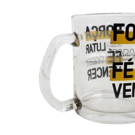 Caneca De Vidro Estampado Frases Strength 320ml