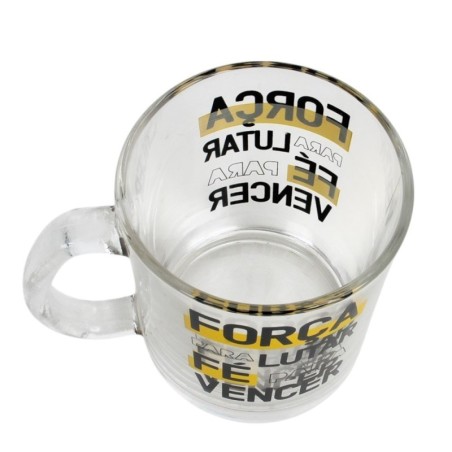 Caneca De Vidro Estampado Frases Strength 320ml