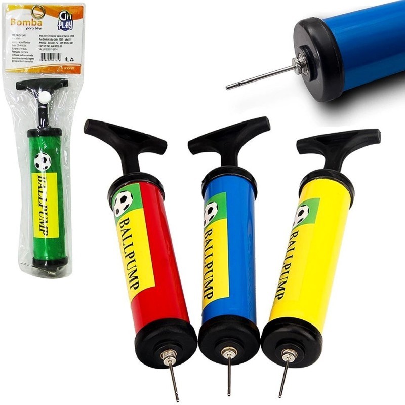 Bomba De Ar Manual Para Infláveis Com Bico Agulha 16cm