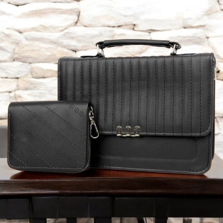 Kit Bolsa Feminina Com Alça Matelassê Texturizada E Carteira