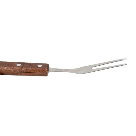 Garfo Trinchante De Inox 6" Para Churrasco Cabo De Madeira