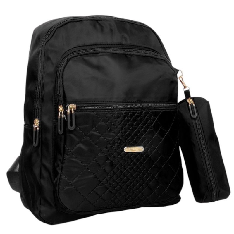 Kit Mochila Feminina Impermeável Em Matelassê Com Estojo