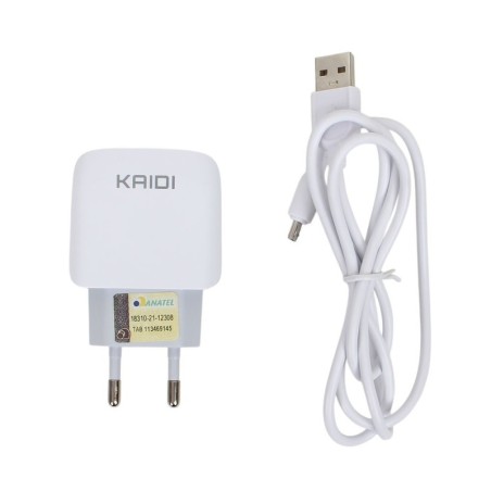 Carregador Rápido 3.1A Triplo USB Com Cabo V8