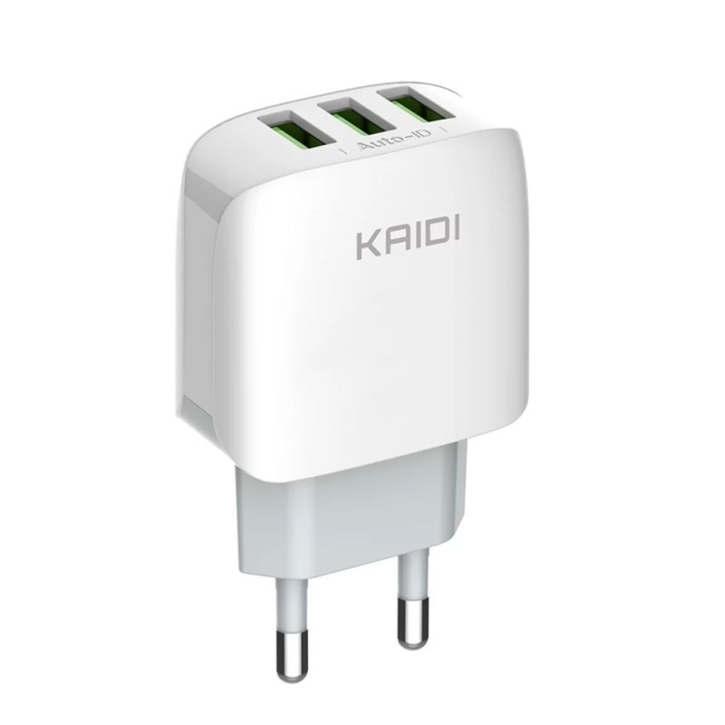 Carregador Rápido 3.1A Triplo USB Com Cabo V8