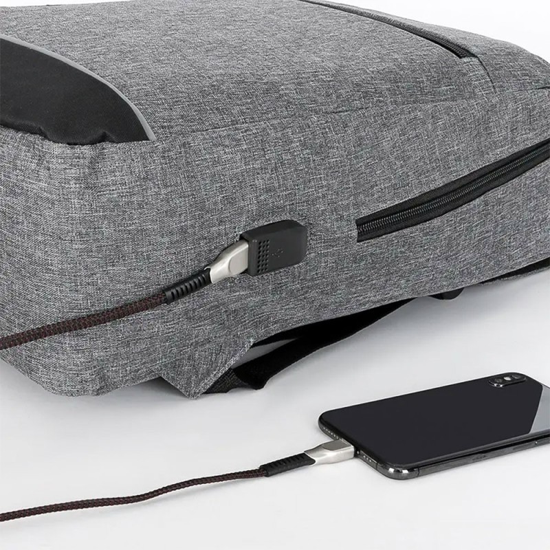 Mochila Executiva Com Pochete E Estojo USB Porta Notebook