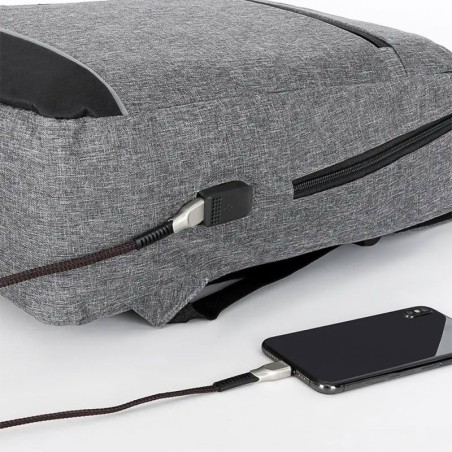Mochila Executiva Com Pochete E Estojo USB Porta Notebook