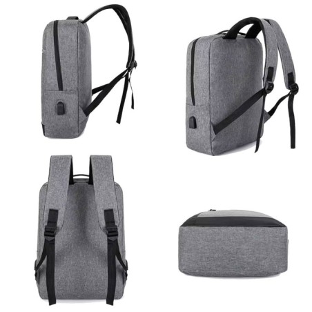 Mochila Executiva Com Pochete E Estojo USB Porta Notebook
