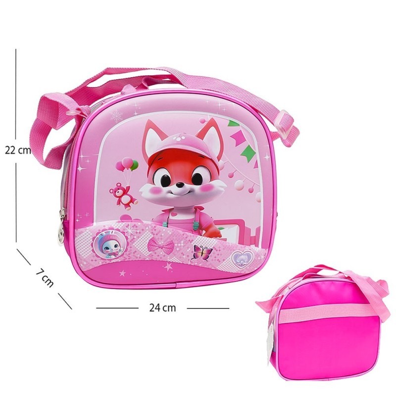 Kit Mochila Escolar Com Rodas Infantil Menina Raposinha