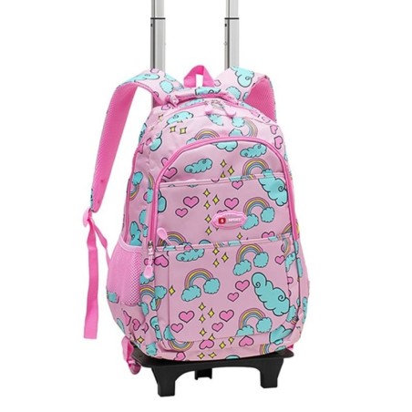 Mochila Escolar Com Rodas Juvenil Menina Arco-Íris