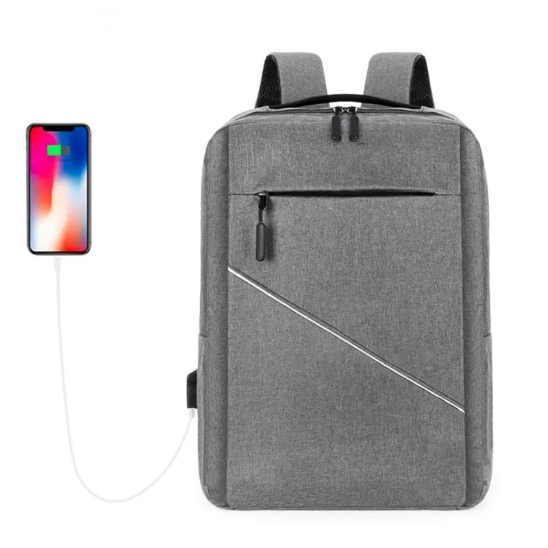 Kit Conjunto Mochila Com Pochete E Estojo Porta Notebook USB