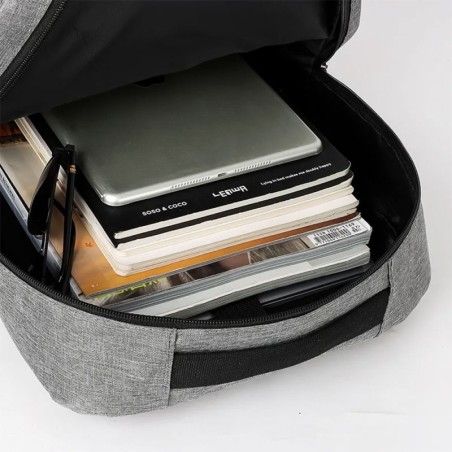 Kit Conjunto Mochila Com Pochete E Estojo Porta Notebook USB