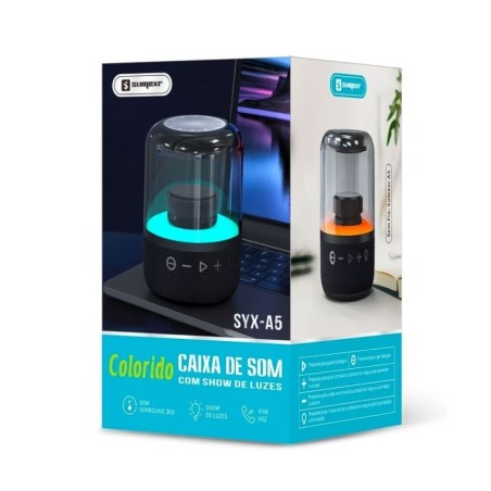 Caixa De Som Surround 360 Bluetooth 5.2 Com Show De Luzes