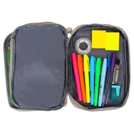 Estojo Escolar Juvenil Box Nylon 2 Divisórias Unissex