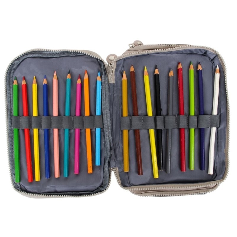 Estojo Escolar Juvenil Box Nylon 2 Divisórias Unissex