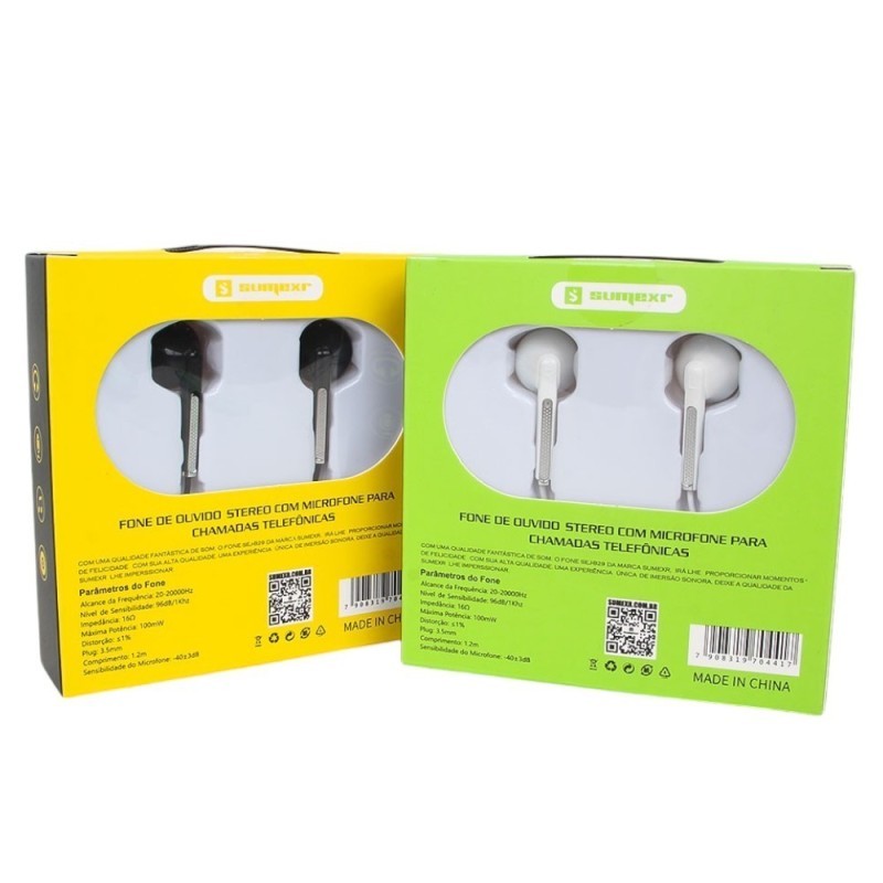 Fone De Ouvido Stereo Earphone Com Microfone 1,20m