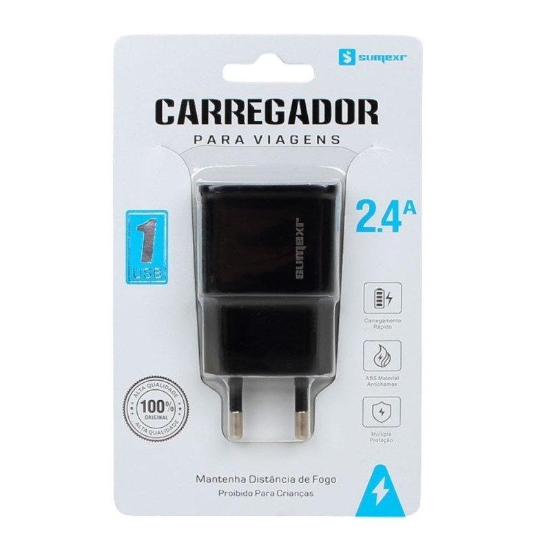 Fonte Carregador De Celular Portátil Adaptador USB 2.4A