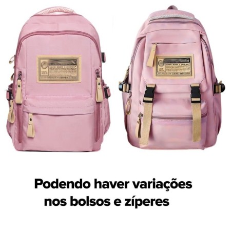 Mochila Feminina Universitária Estilo Coreana 2 Divisórias 2
