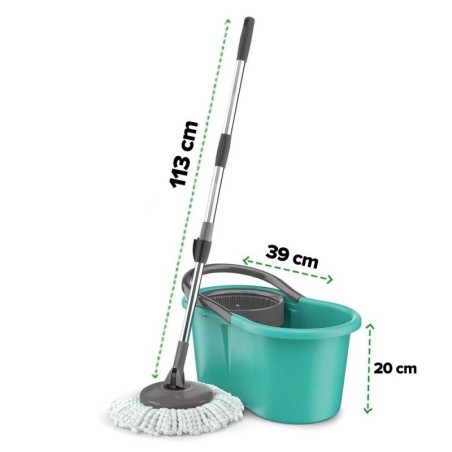 Mop Spin 360° Esfregão Giratório Multiuso Balde 6L Limpeza - Feira da Madrugada SP