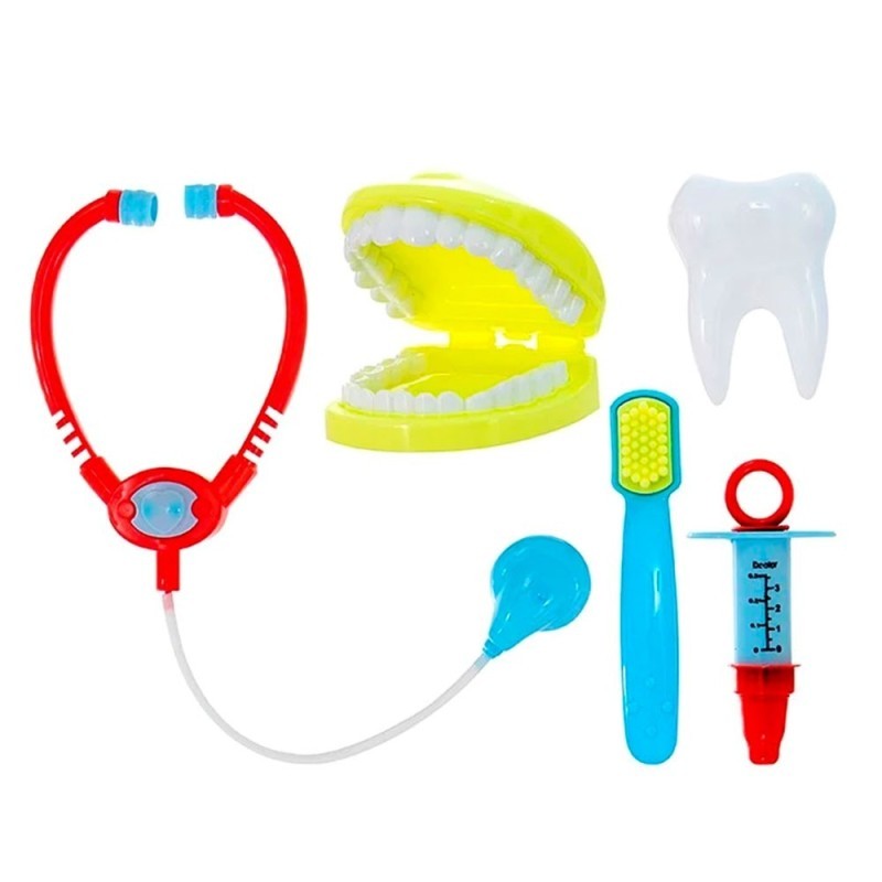 Kit Mini Profissões Dentista Infantil Com Acessórios 5 Peças