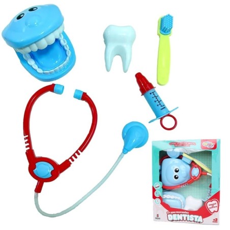 Kit Mini Profissões Dentista Infantil Com Acessórios 5 Peças