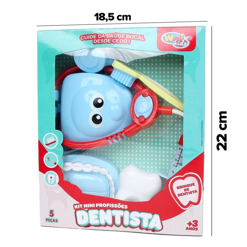 Kit Mini Profissões Dentista Infantil Com Acessórios 5 Peças