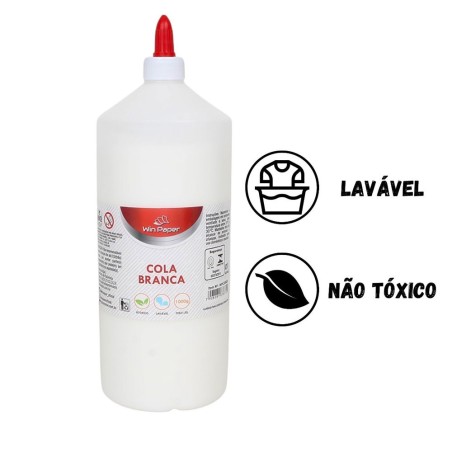 Cola Líquida Branca Escolar Lavável Atóxico Com Bico 1kg